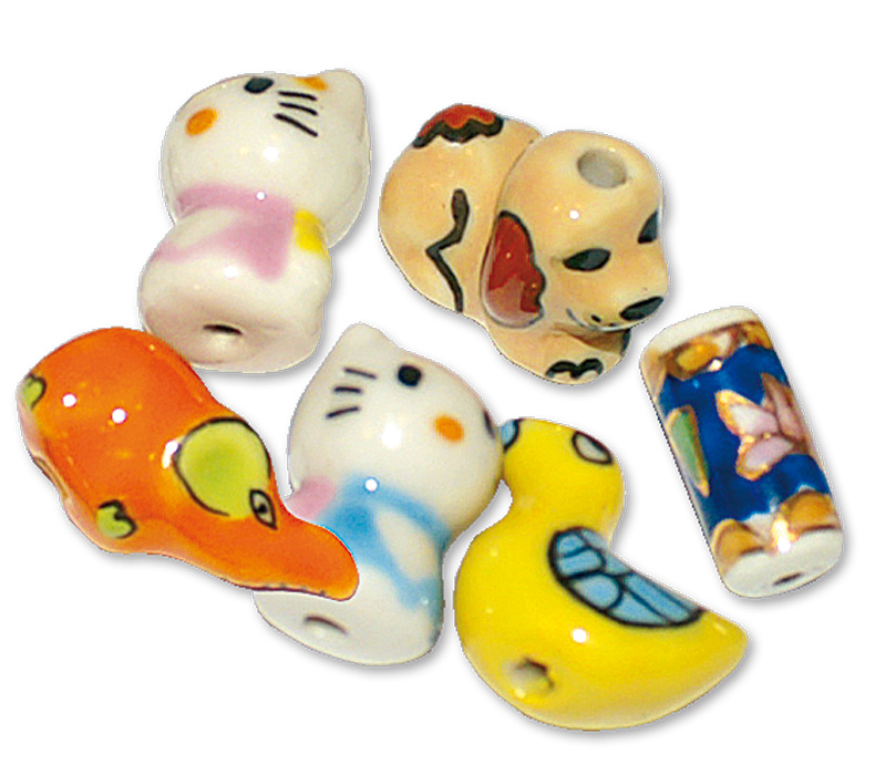 small foot Zestaw szklanej i ceramicznej biżuterii w pudełku - obrazek 4