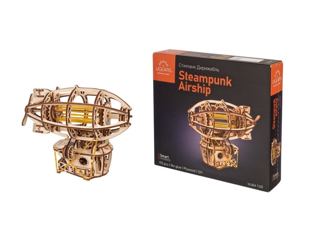 Puzzle mécanique en bois 3D Ugears STEAMPUNK AIRSHIP – Image 3