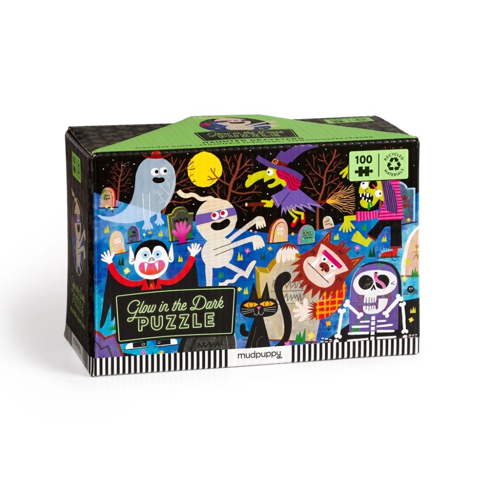 Puzzle Mudpuppy Nawiedzony zamek – świecące w ciemności, 100 elementów