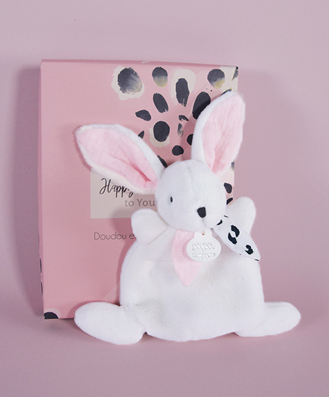 Doudou Confezione Regalo Rosa - mini coniglietto 17 cm - immagine 5