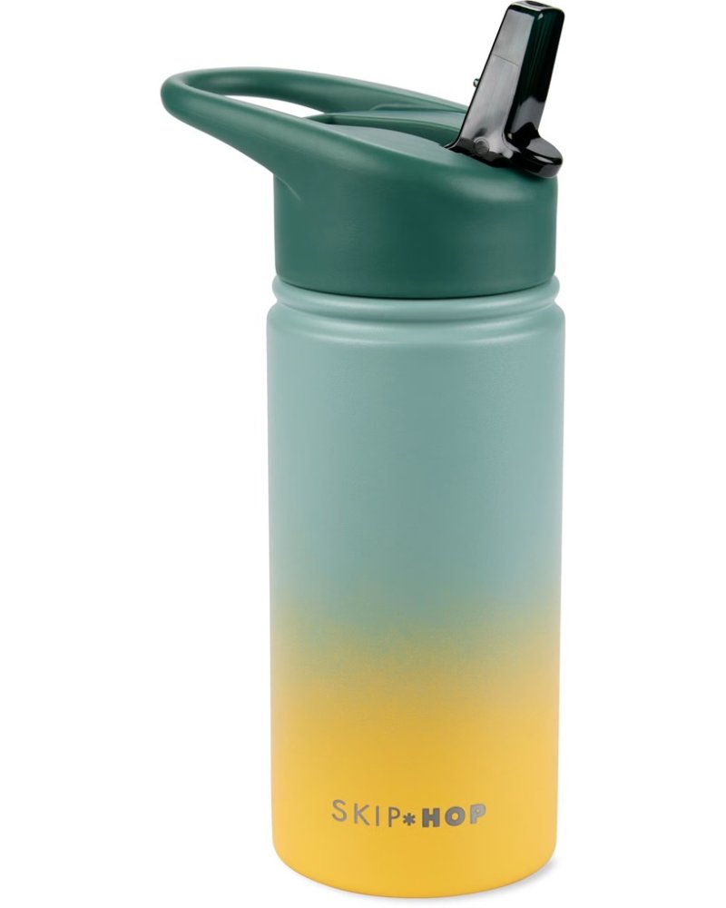 SKIP HOP Bouteille à paille Wander en acier inoxydable - ombré green, 450ml – Image 3
