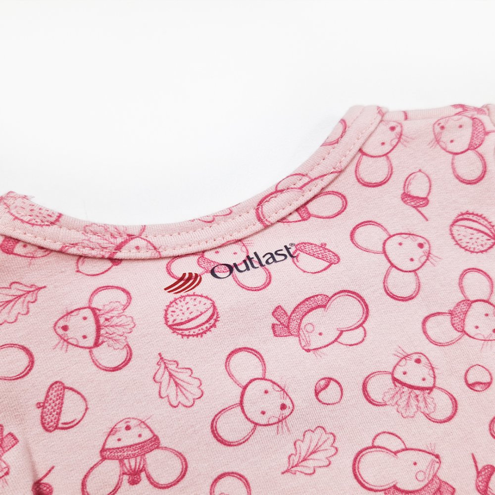 Body T-shirt smyk STAMPA Outlast® - rosa antico chiaro topolini 62 - immagine 4