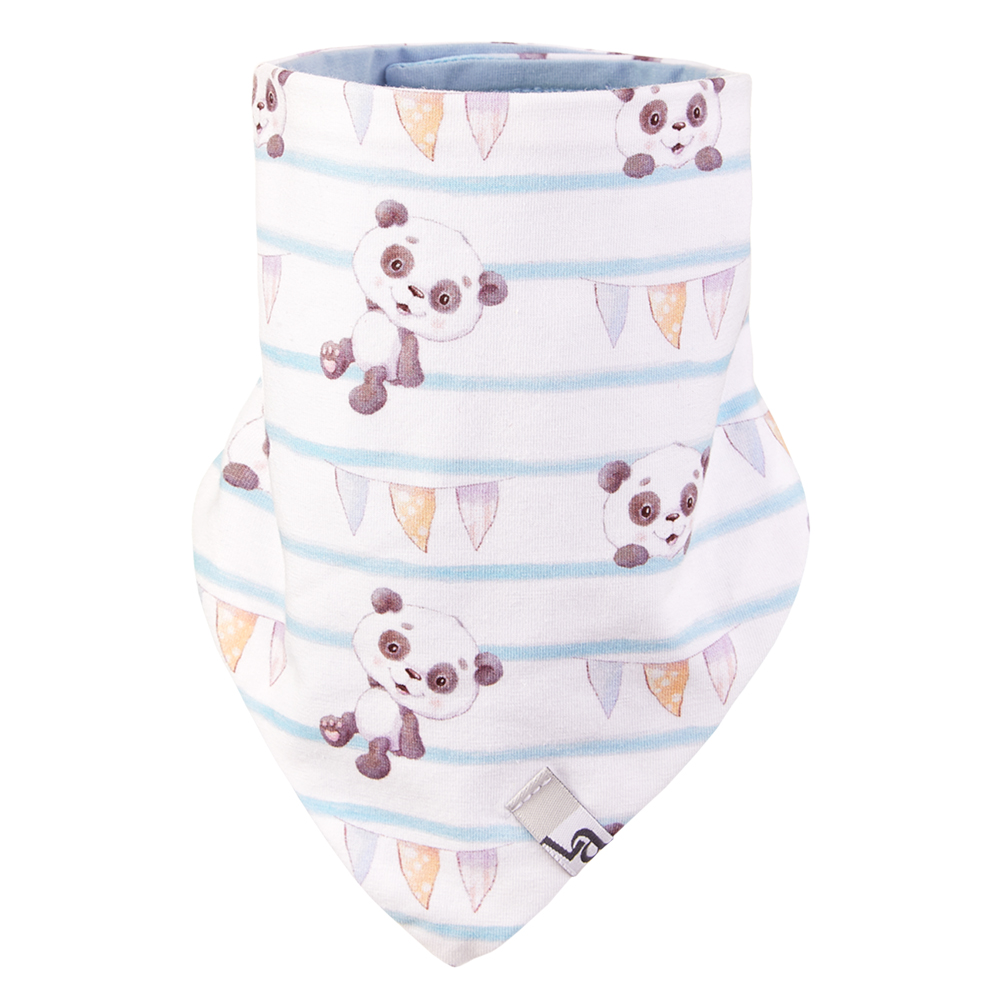 Pañuelo para el cuello con forro Outlast® - panda rayas/azul claro UNI