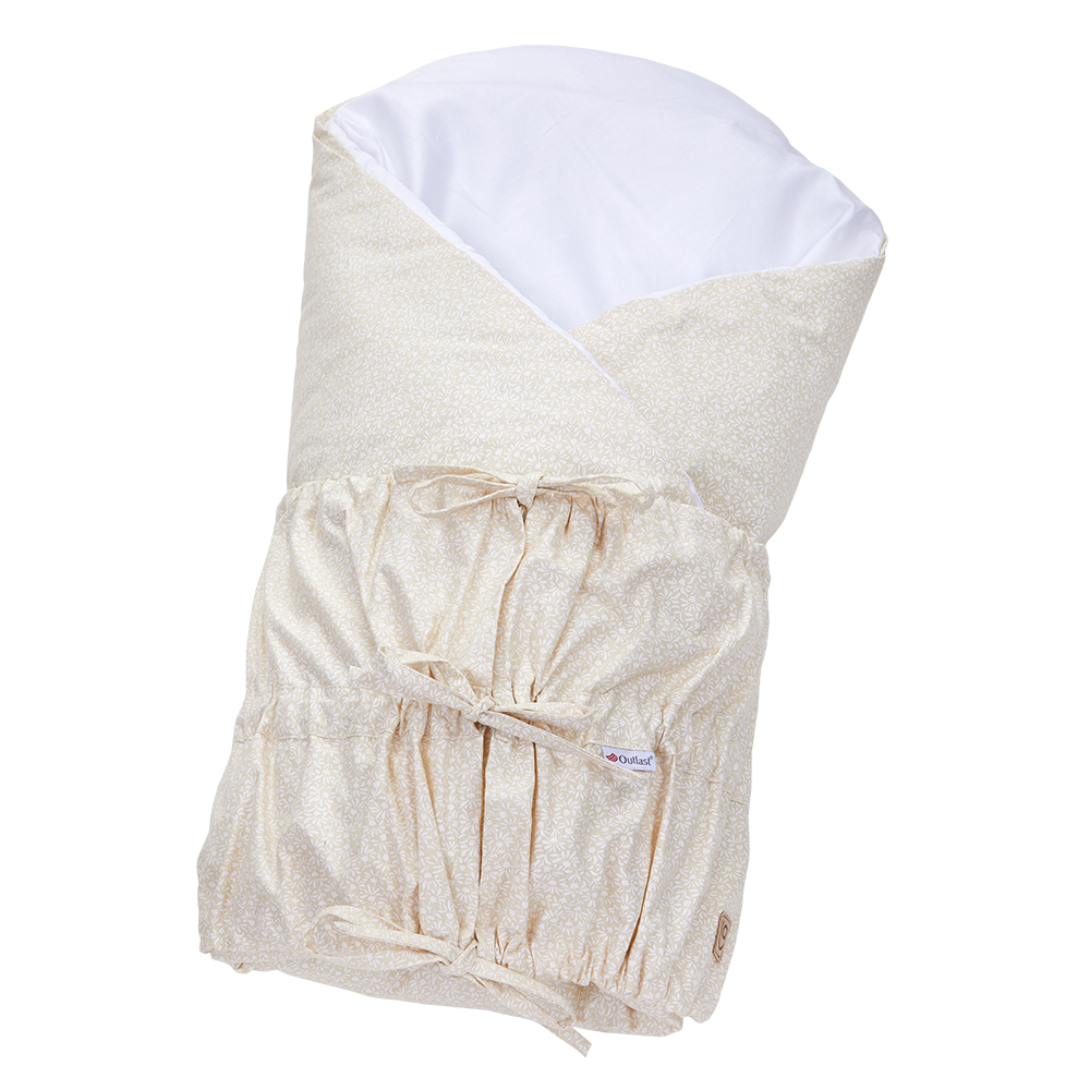 Wickel Pucken mit Schnürung, fester Rücken ANGEL - Outlast® - beige, kleine Blumen