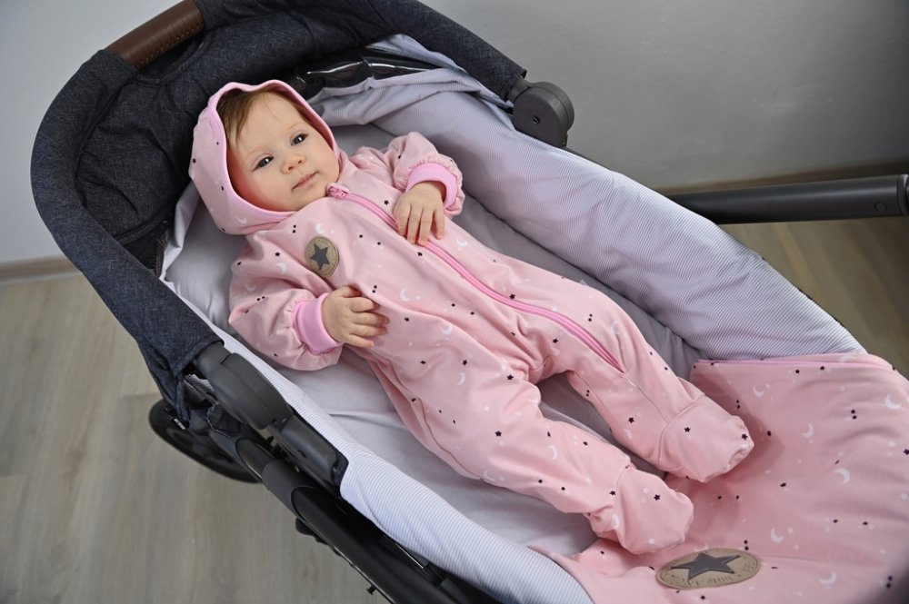 BIO DR Outlast® bélelt overall - világos rózsaszín csillag/rózsaszín baby 56 - Image 6