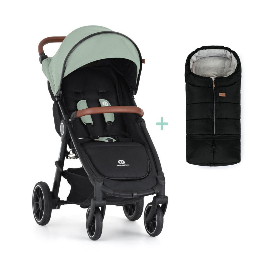 PETITE&amp;MARS Kočárek sportovní Street2 RWS Oak Iron Green + PETITE&amp;MARS fusak Jibot