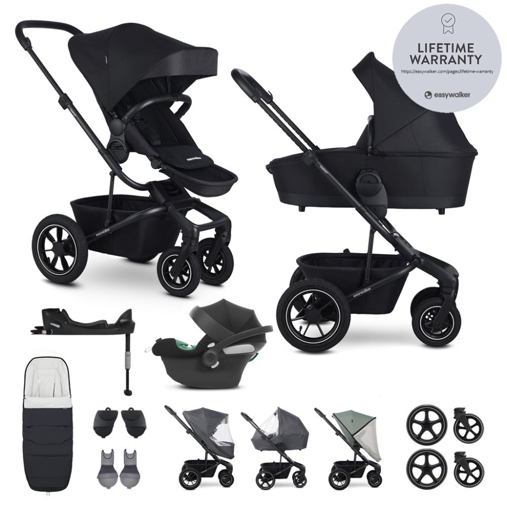 EASYWALKER SET Kočárek 4v1 Harvey⁵ Midnight Black XXL AIR + CYBEX Aton B2 i-Size + základna