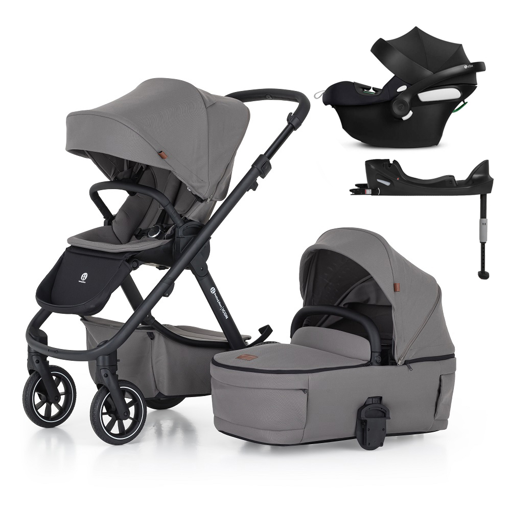 PETITE&amp;MARS SET Kočárek 4v1 ICON Dove Grey LITE RWS + CBX By CYBEX Aton B2 i-Size