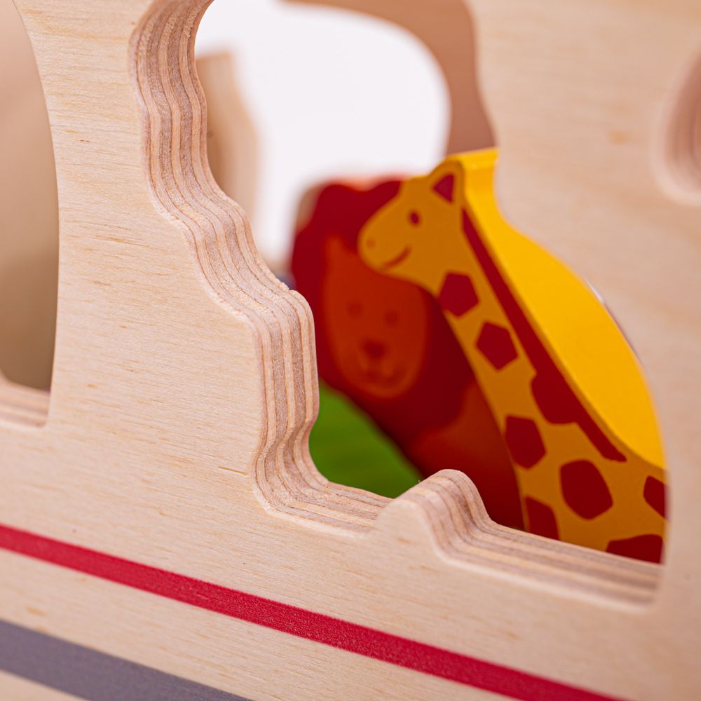 Bigjigs Toys Dřevěné auto se zvířátky safari (obrázek 4)