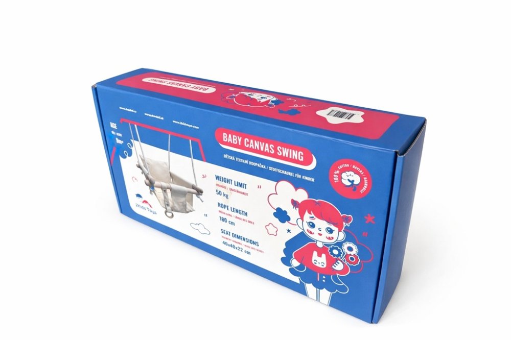 2Kids Toys Dětská textilní houpačka 100% bavlna béžová (obrázek 3)