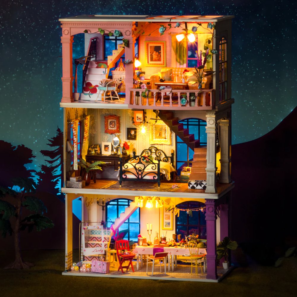 RoboTime 3D dřevěná skládačka Miniatura domečku Párty v jídelně (obrázek 11)