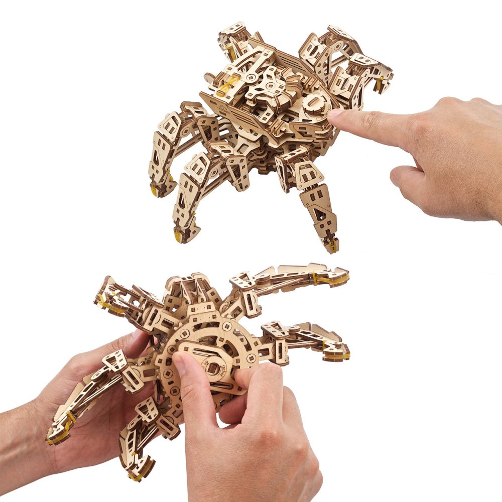 Ugears 3D dřevěné mechanické puzzle Šestinohý průzkumník (hexapod) (obrázek 4)