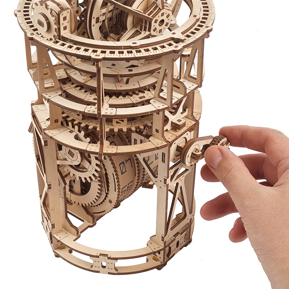 Ugears 3D dřevěné mechanické puzzle Hodinový strojek s tourbillonem (obrázek 5)