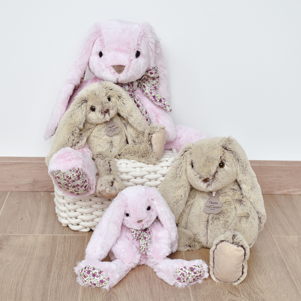 Doudou Histoire d´Ours Plyšový kamarád růžový králíček 50 cm (obrázek 2)
