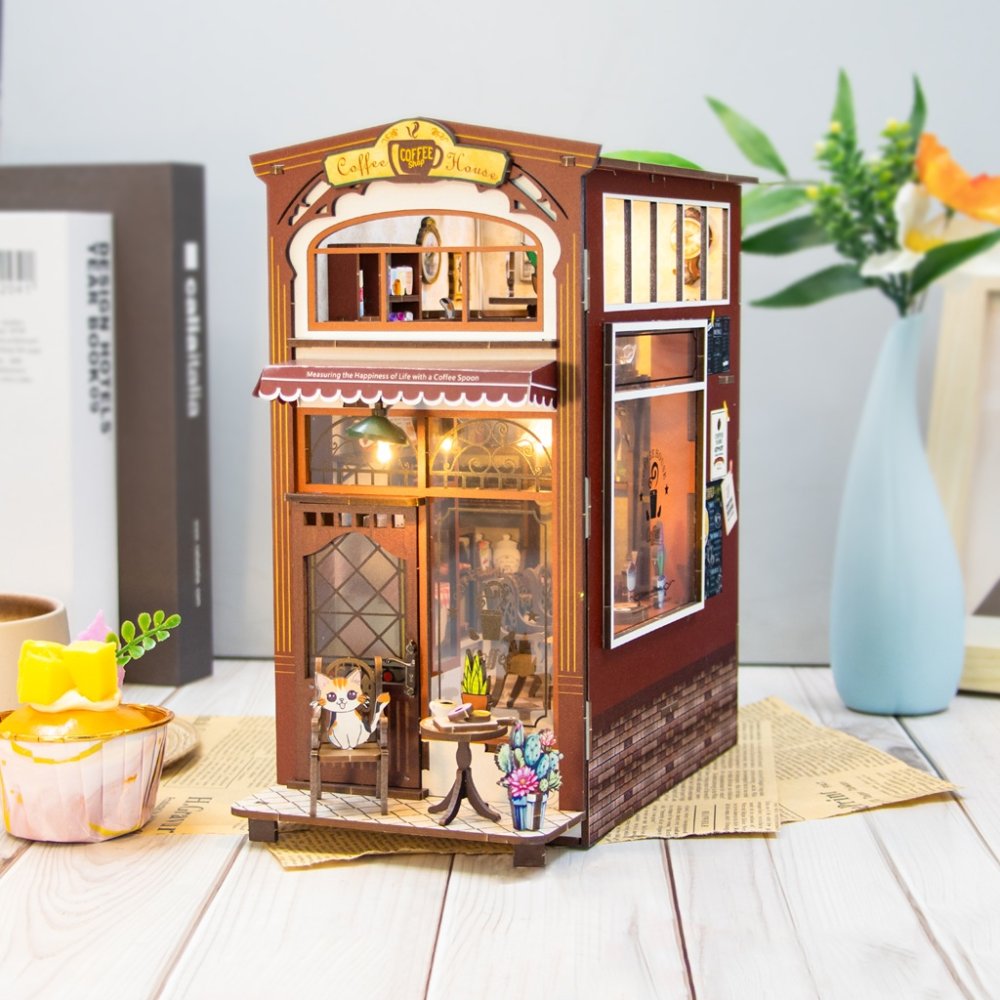 2Kids Toys 3D skládačka Zarážka na knihy Miniatura domečku Kavárna (obrázek 10)