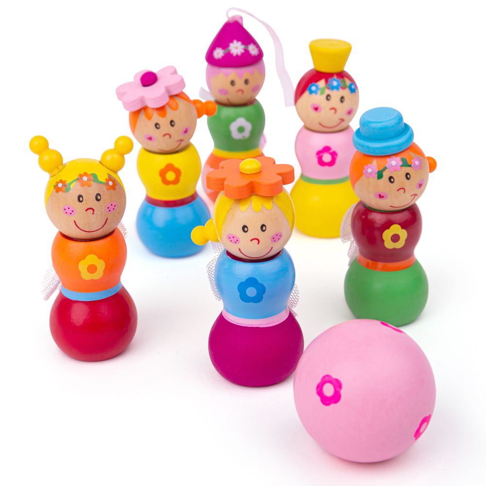 Bigjigs Toys Dřevěné kuželky Víly (obrázek 4)