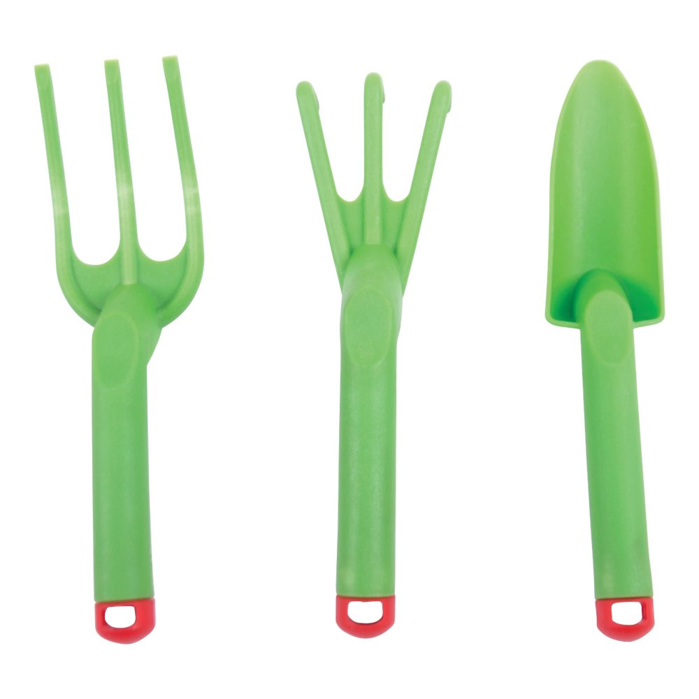 Bigjigs Toys Zestaw narzędzi ogrodowych plastikowy zielony 3 szt.