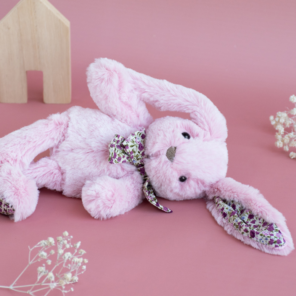 Doudou Histoire d´Ours Plyšová hračka růžový králíček 25 cm (obrázek 7)