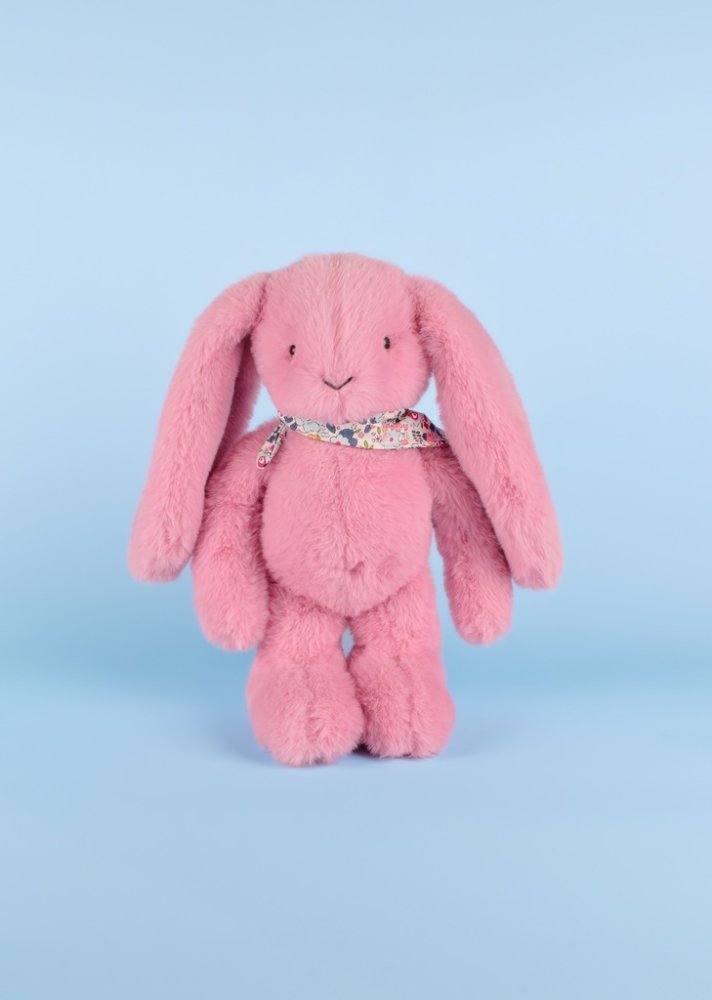 Doudou Plyšový králíček s šátkem růžový 35 cm (obrázek 4)