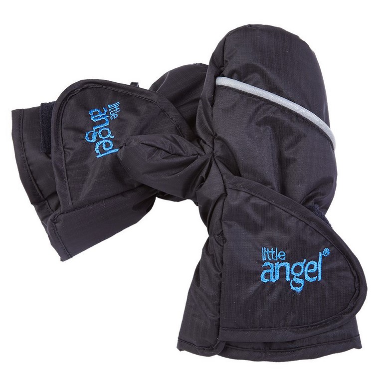 Guanti con pollice Outlast® - nero-ricamo blu 1