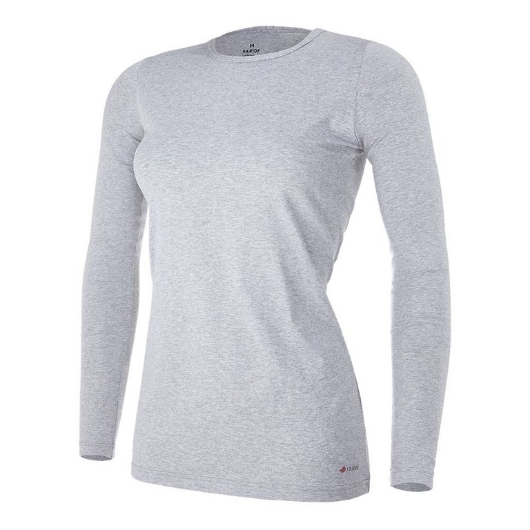 Maglietta da donna DR sottile Outlast® - mélange grigio L