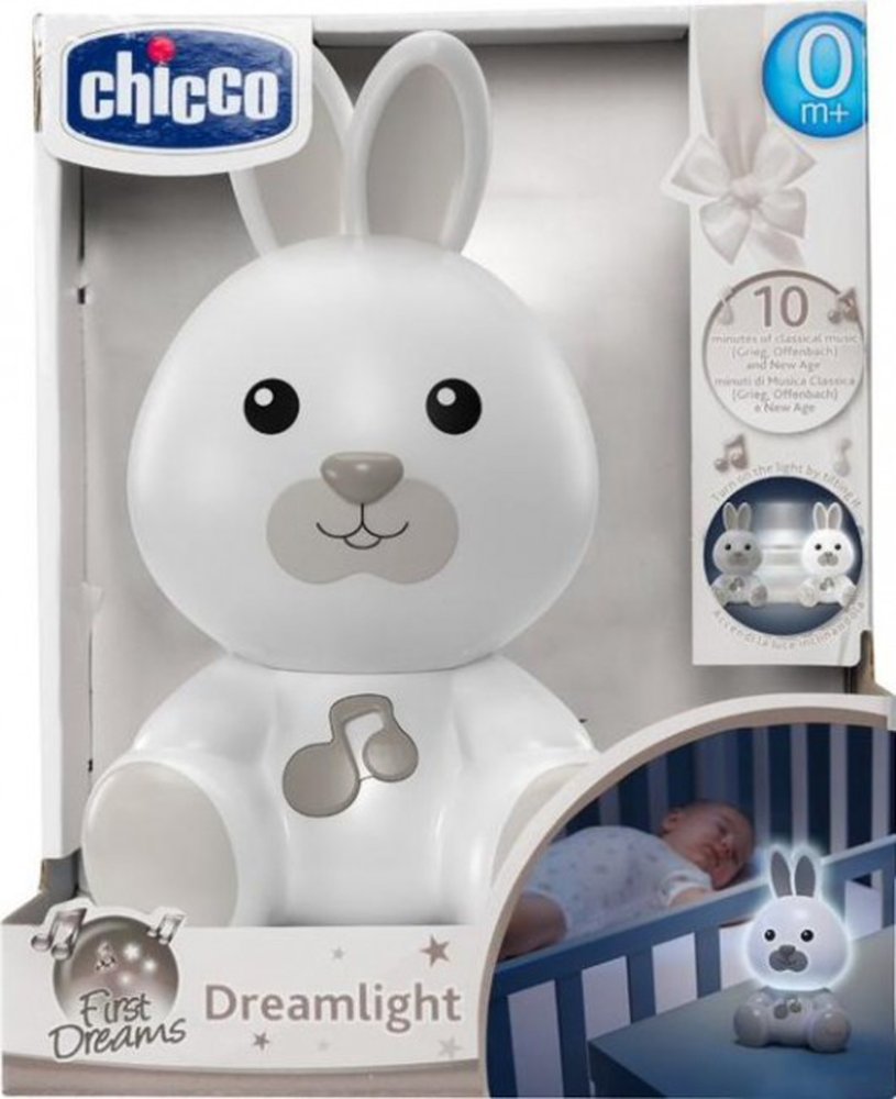 CHICCO Luz Nocturna Musical Liebre Neutra 0m+