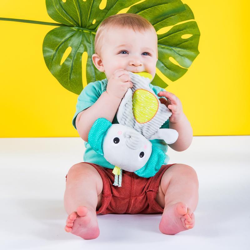 BRIGHT STARTS Jouet - Anneau De Dentition Snuggle&Teethe éléphant 0 M+