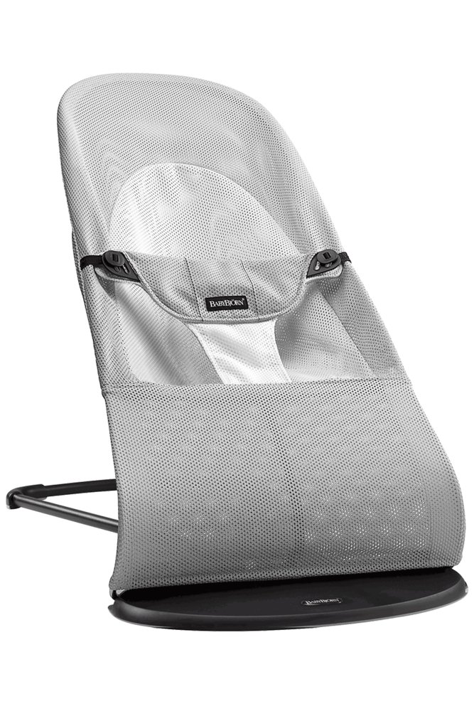 BABYBJÖRN Leżanka Balance Soft, srebrno-biała siatka