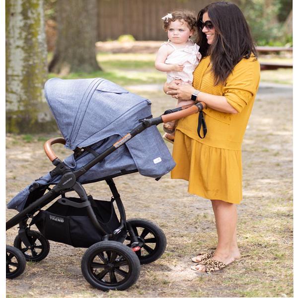 VALCO BABY Stroller Sport Trend 4 Black Denim + PETITE&MARS Bag Jibot FREE