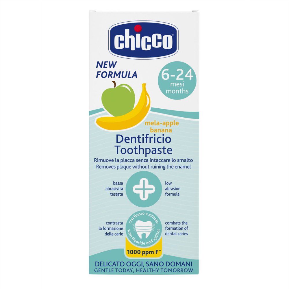 CHICCO Toothpaste Apple-banana With Fluoride 50ml, 6-24m