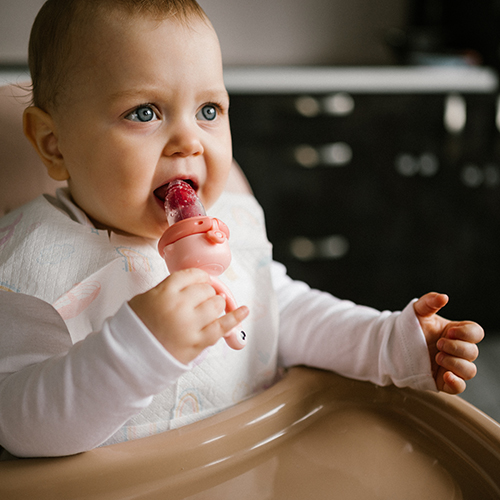 BABYONO Silikon-Schnuller Zum Füttern Von Frog Pink Ab 6 Monaten