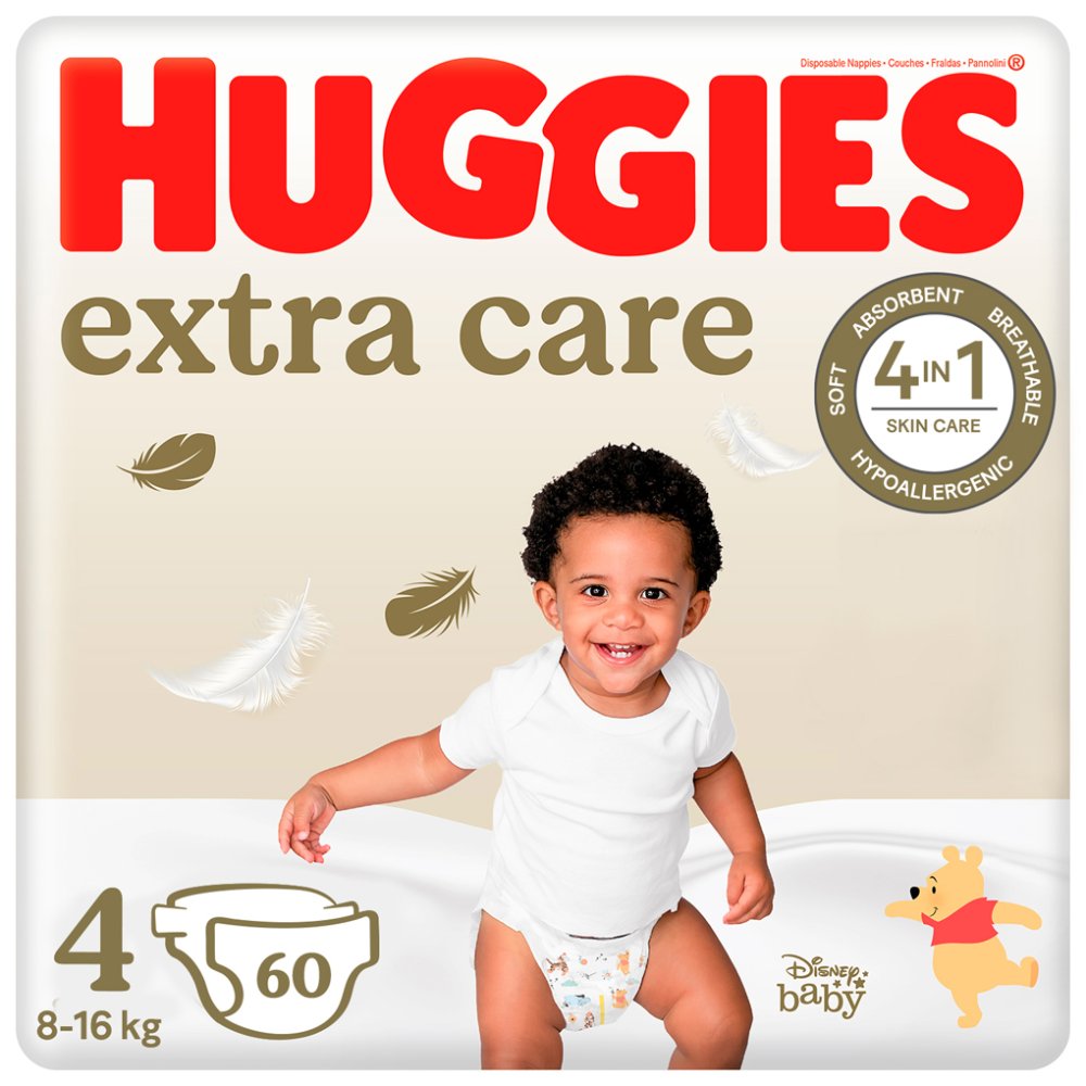 HUGGIES® Extra Care Disposable Diapers 4 (8-14 Kg) 60 Pcs