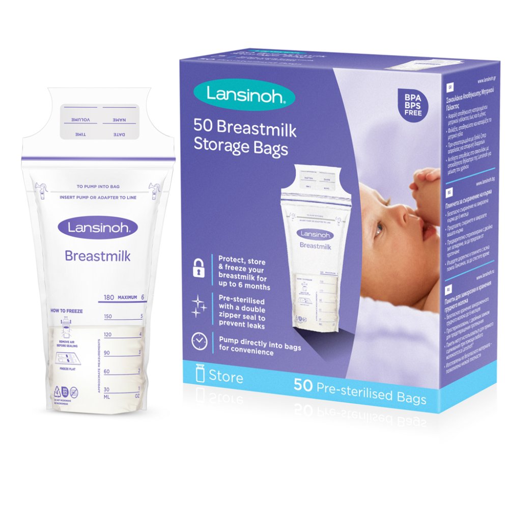 LANSINOH Breast Milk Storage Bags 180ml, 25 Pcs