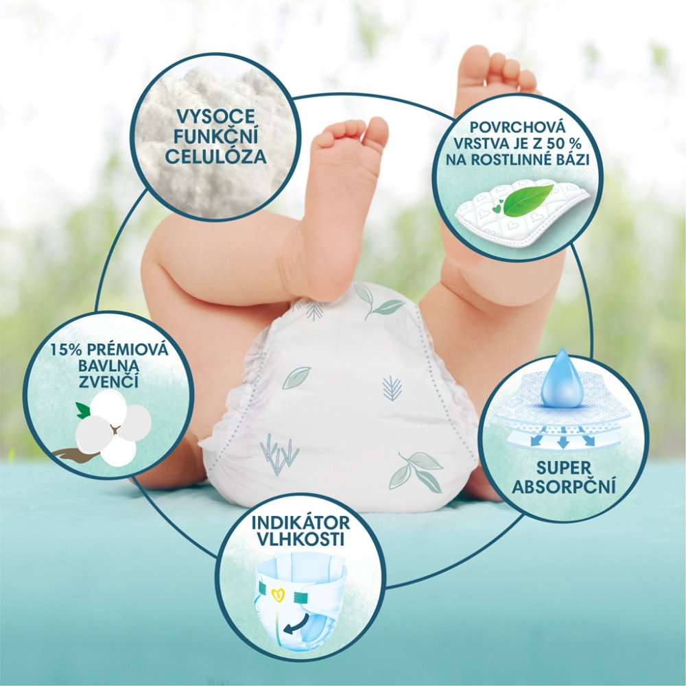 PAMPERS Pleny Jednorázové Harmonie Baby Vel. 1, 180 Ks, 2kg-5kg