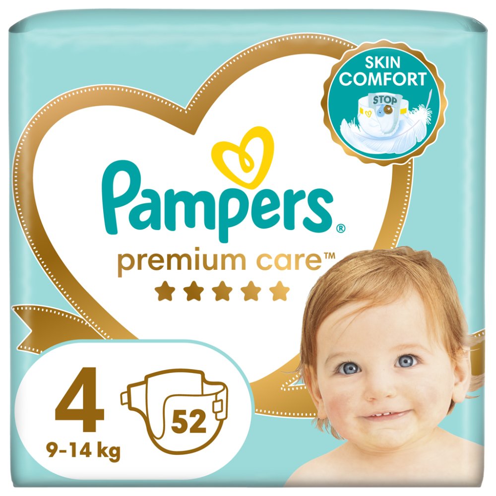 PAMPERS Premium Care Jednokratne Pelene 4 (9-14 Kg) 52 Kom