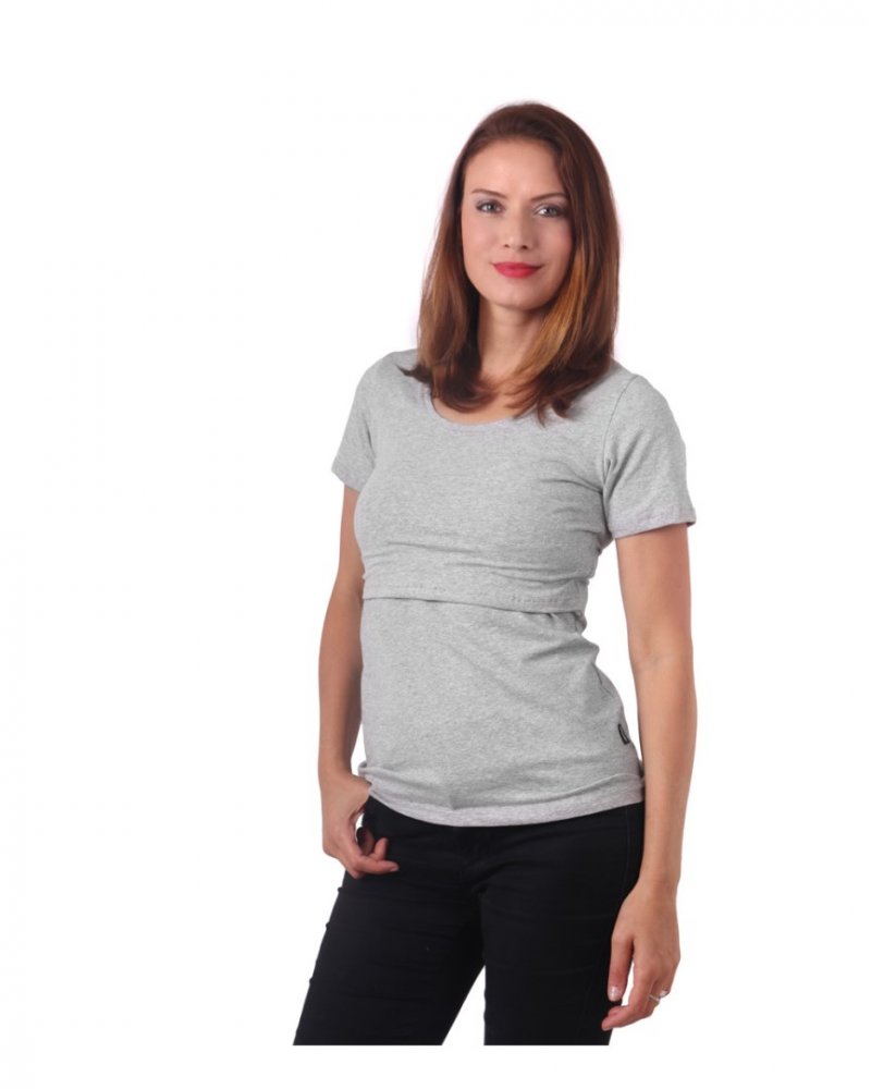 T-shirt d'allaitement Kateřina, manches courtes, gris M/L – Image 3