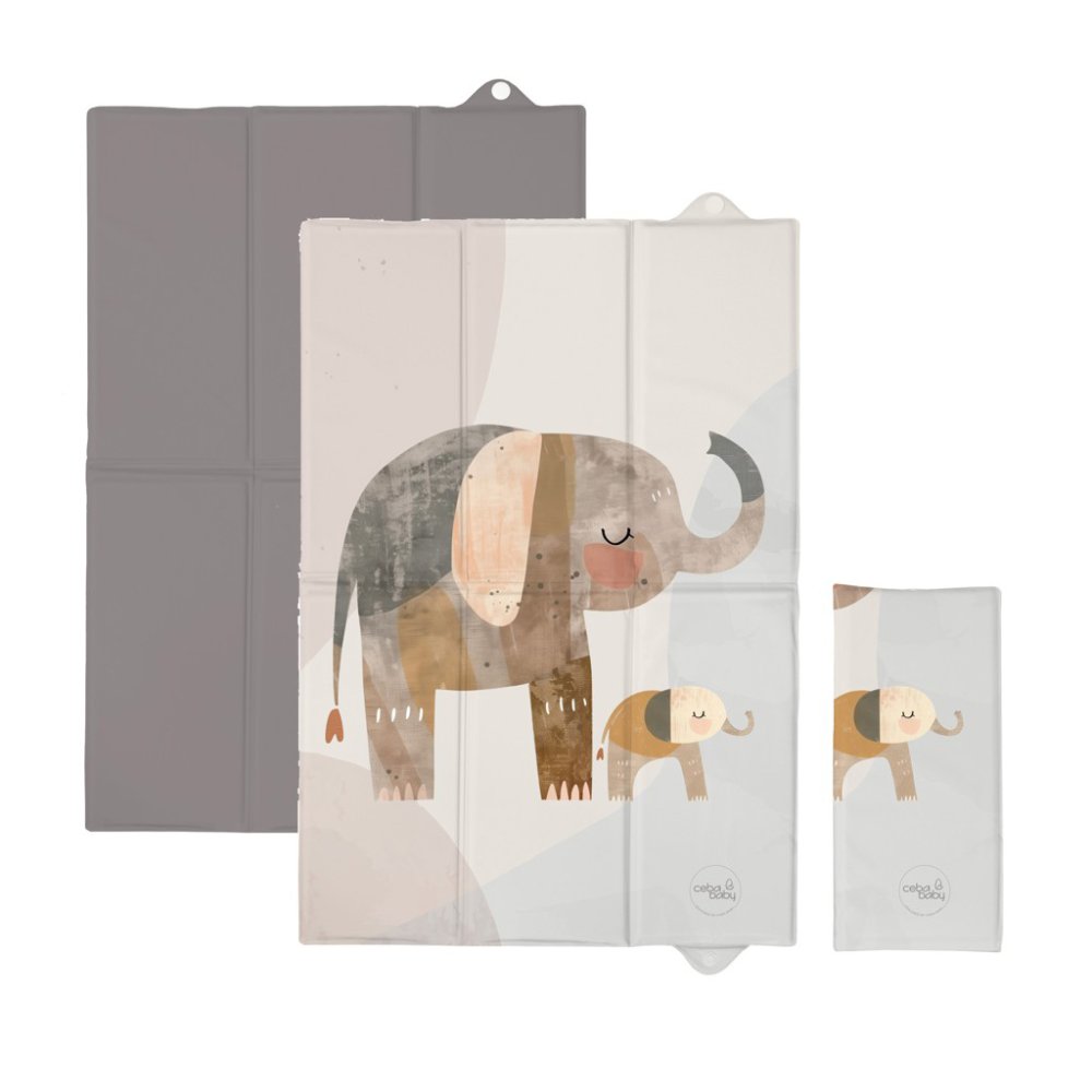 CEBA BABY Matelas à langer de voyage (60x40) Basic Elephant Family – Image 3