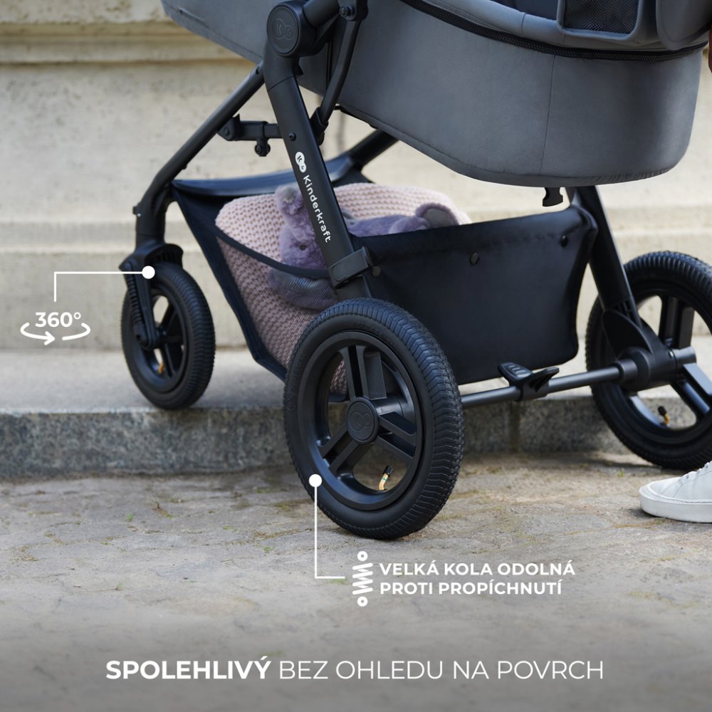 KINDERKRAFT Poussette combinée Moov 2 Air 3en1 Beige Sable – Image 7