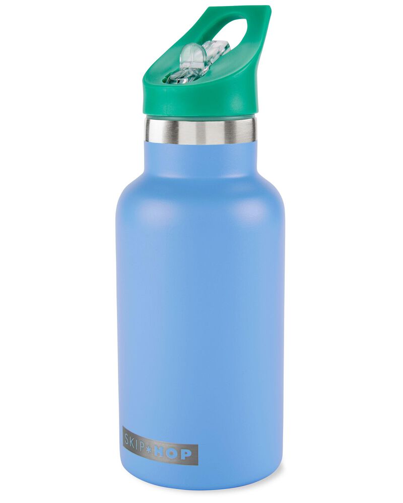 SKIP HOP Borraccia con adesivi e cannuccia in acciaio inox blu 380 ml, 4a+ - immagine 3