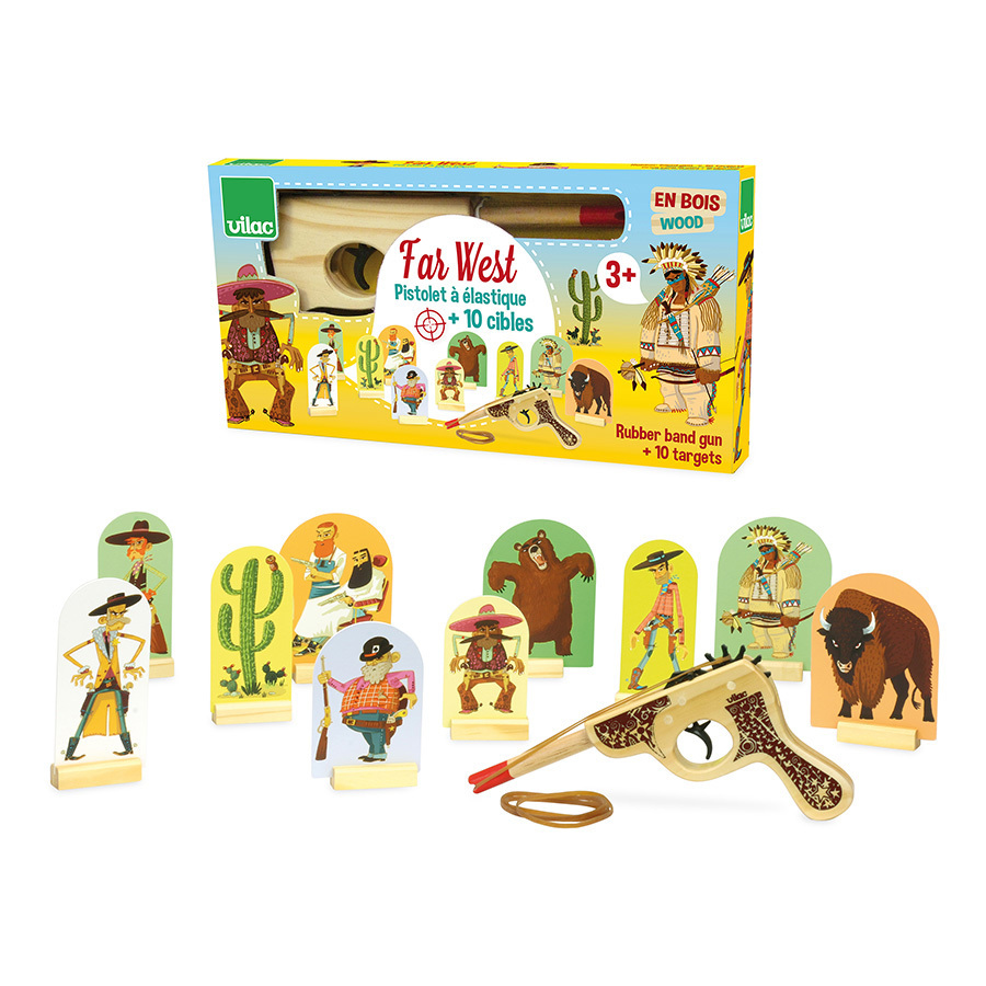 Vilac Pistolet western en bois avec cibles – Image 4