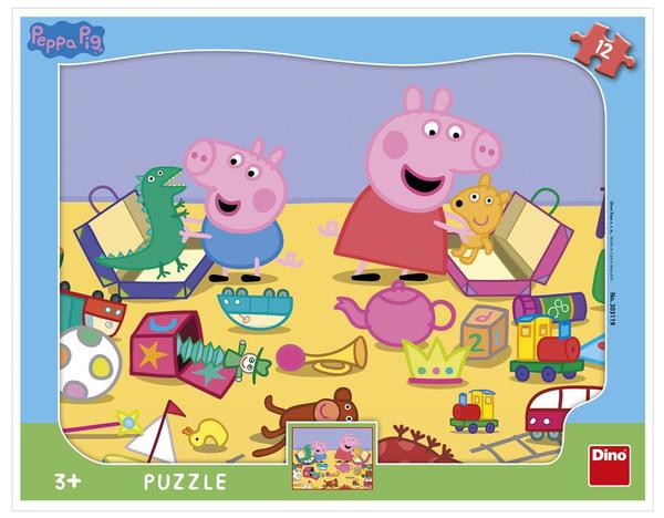 Dino Puzzle Peppa Pig jugando - formas 12 piezas