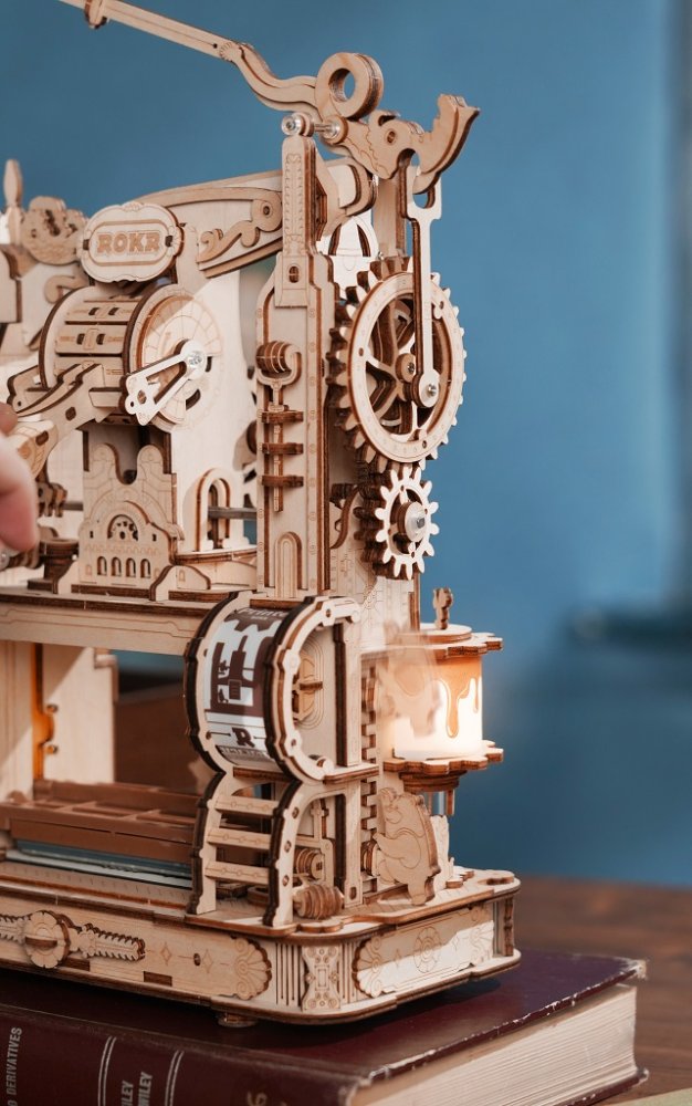 RoboTime 3D dřevěná mechanická skládačka Tiskařský lis (obrázek 8)