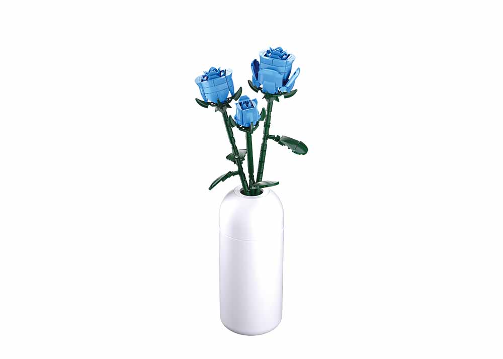 Sluban Flowers M38-B1101-11 Blue Rose in Vase