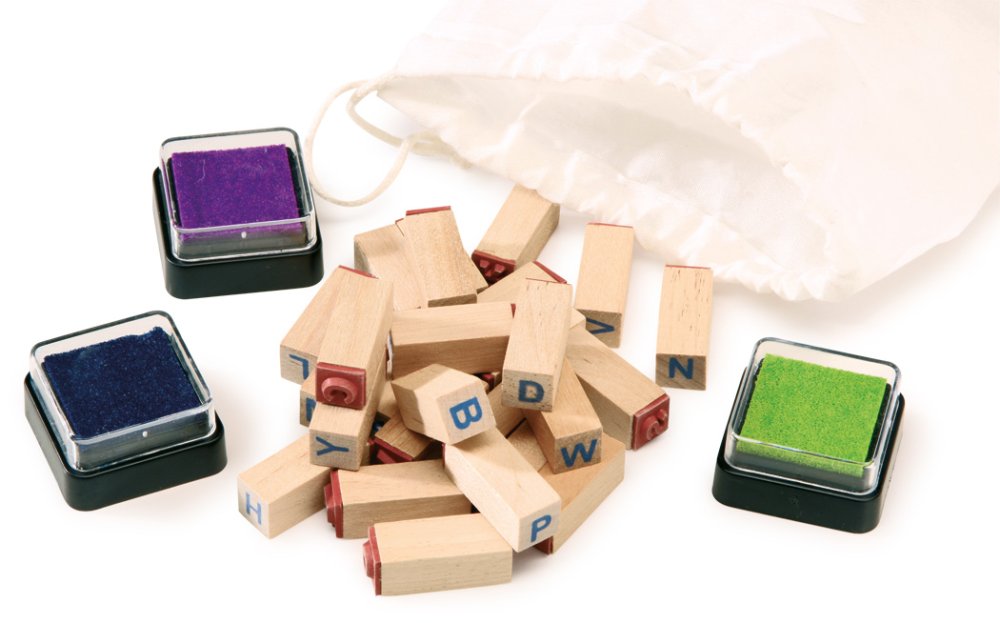 small foot Timbri in legno per bambini alfabeto