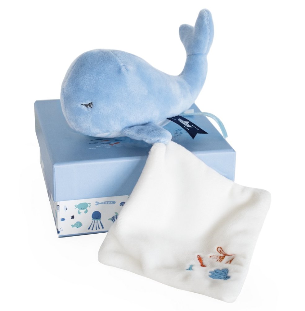 Doudou Geschenkset - Blauwal Plüschtier 15 cm