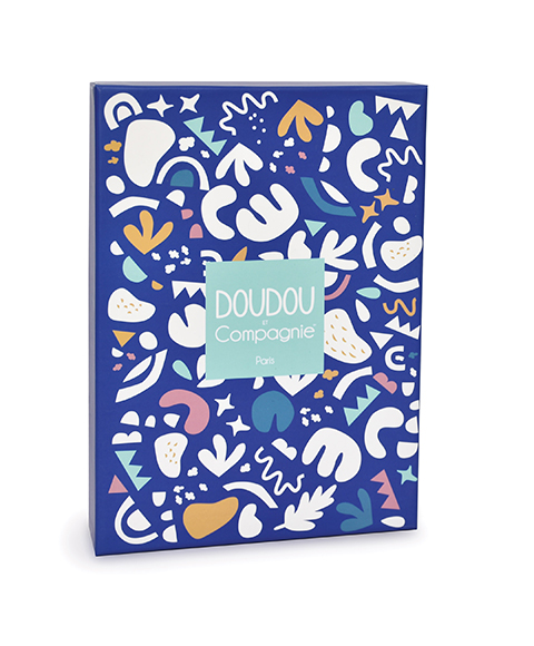 Doudou Zestaw prezentowy - Pluszowy dinozaur z kocykiem 25 cm niebieski - obrazek 5