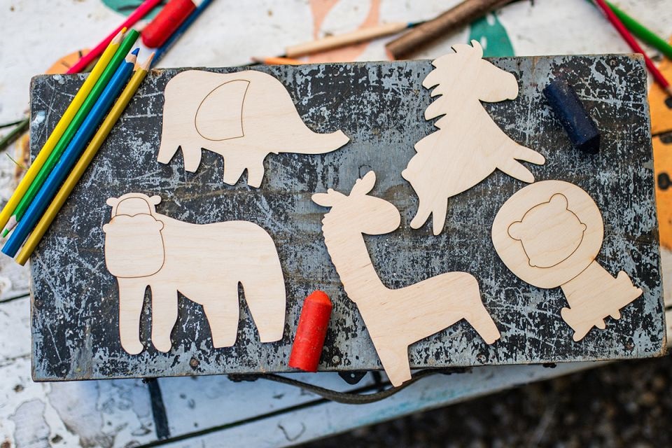 BeWooden Maluj i obrysowuj - Dzikie tereny