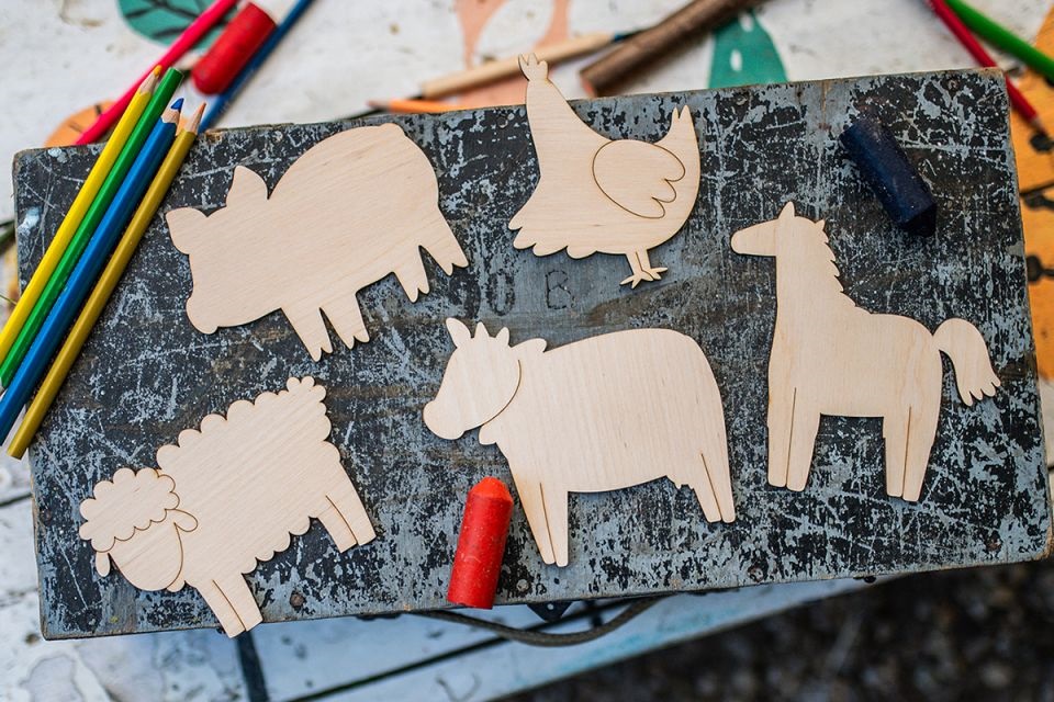 BeWooden Maluj i obrysowuj - Farma