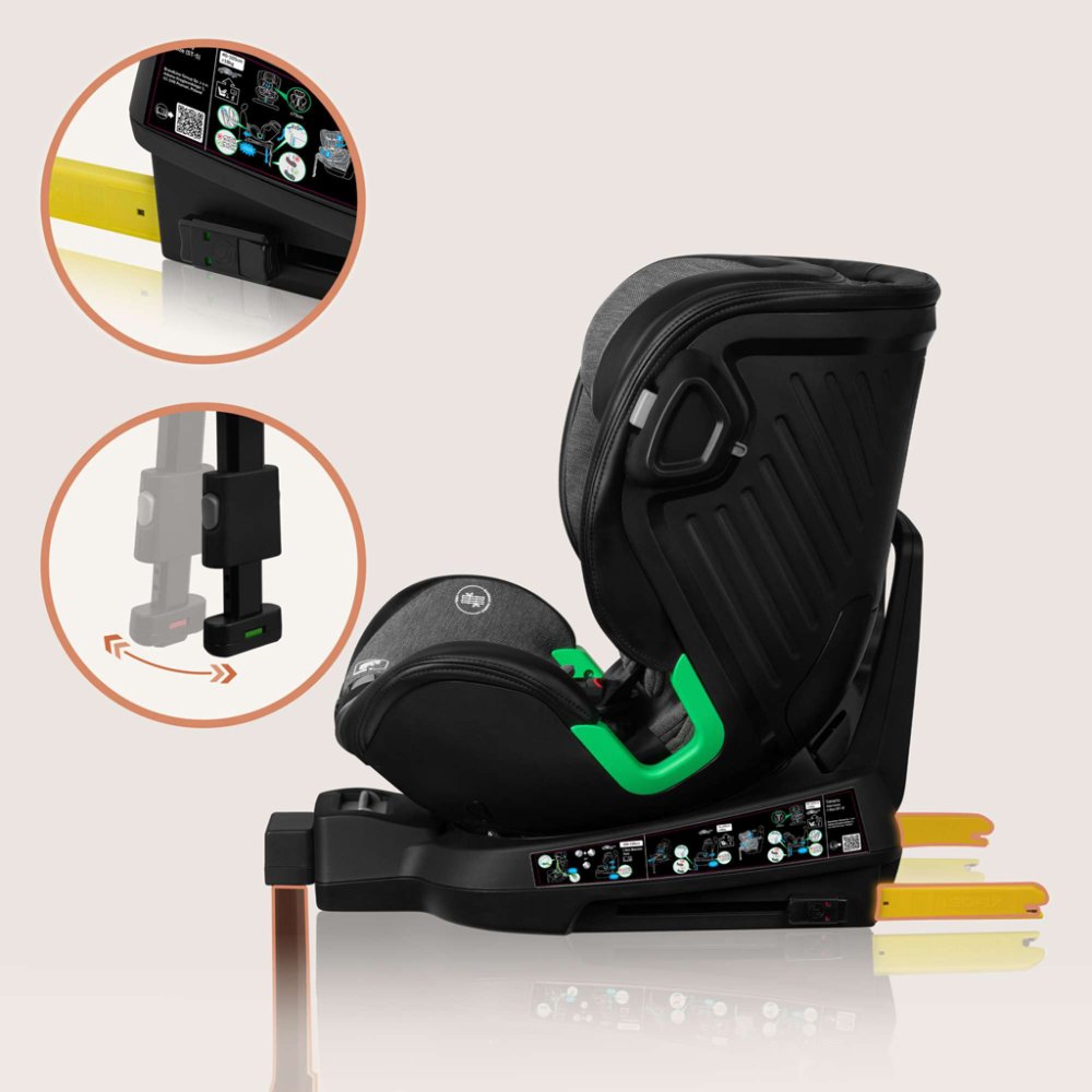 LIONELO Siège auto Harmony i-Size (40-150 cm) Grey Graphite Leather – Image 7