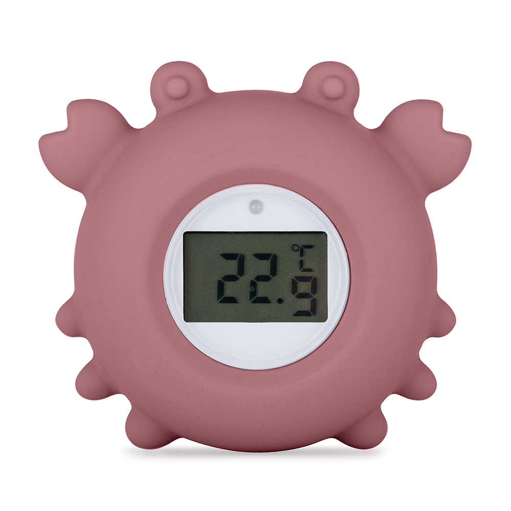 PETITE&MARS Termometro digitale in silicone per acqua Crab Caleb Dusty Rose 0m+